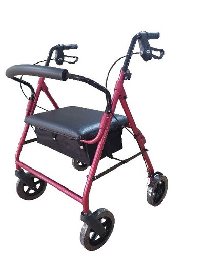 Days Standard 4 Wheeled Steel Bariatric Safety Walker with rest seat - Blue