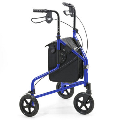 Days Lightweight Aluminium Tri Wheel Walker, With Bag Only, Blue